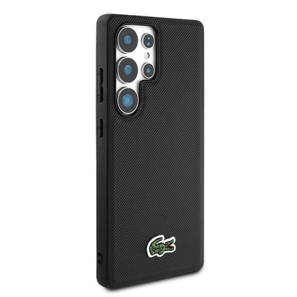 Galaxy S25 Ultra Kılıf Lacoste Orjinal Lisanslı PU Pike Desenli Arka Yüzey İkonik Timsah Dokuma Logolu Kapak