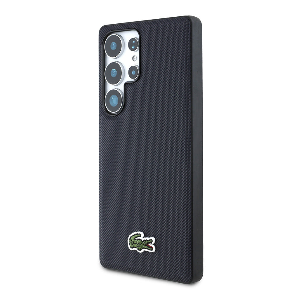 Galaxy S25 Ultra Kılıf Lacoste Orjinal Lisanslı PU Pike Desenli Arka Yüzey İkonik Timsah Dokuma Logolu Kapak