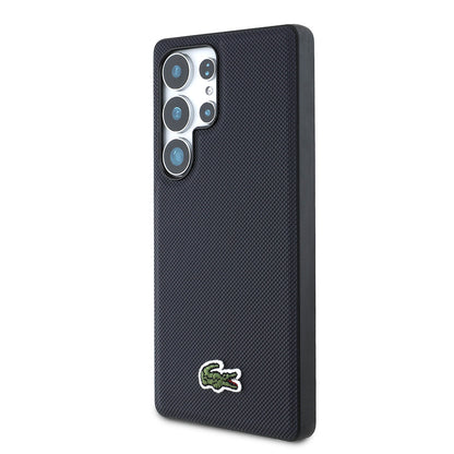 Galaxy S25 Ultra Kılıf Lacoste Orjinal Lisanslı PU Pike Desenli Arka Yüzey İkonik Timsah Dokuma Logolu Kapak