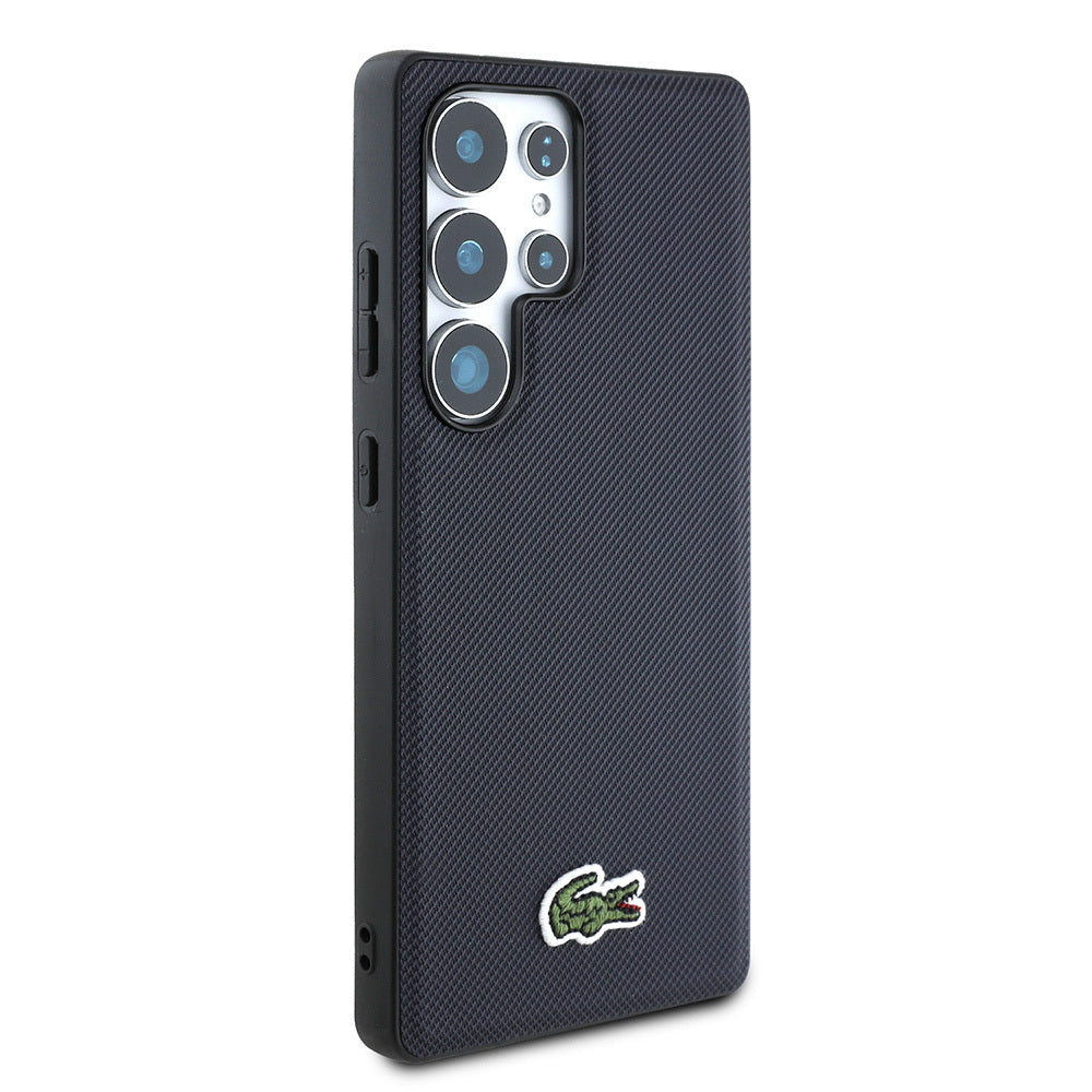 Galaxy S25 Ultra Kılıf Lacoste Orjinal Lisanslı PU Pike Desenli Arka Yüzey İkonik Timsah Dokuma Logolu Kapak