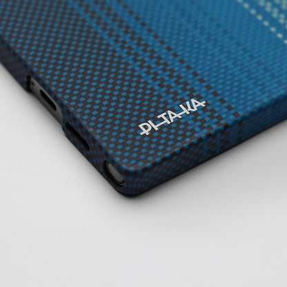 Galaxy S25 Ultra Kılıf M-safe Şarj Özellikli Aramid Fiber Pitaka Tactile Woven Sunset-Moonrise Serisi Kapak