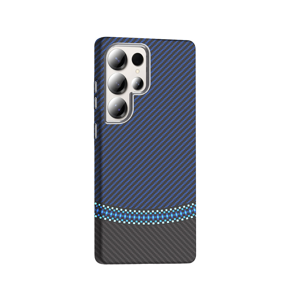 Galaxy S25 Ultra Kılıf M-safe Şarj Özellikli Karbon Fiber Görünümlü Zore Gros Kapak