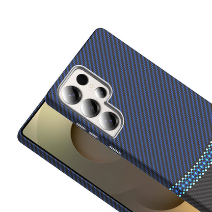 Galaxy S25 Ultra Kılıf M-safe Şarj Özellikli Karbon Fiber Görünümlü Zore Gros Kapak