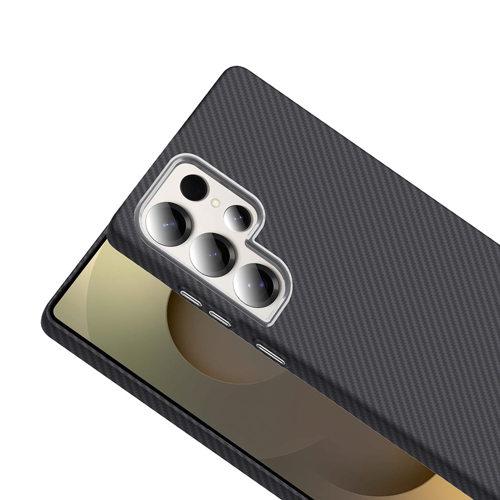 Galaxy S25 Ultra Kılıf M-safe Şarj Özellikli Karbon Fiber Görünümlü Zore Gros Kapak