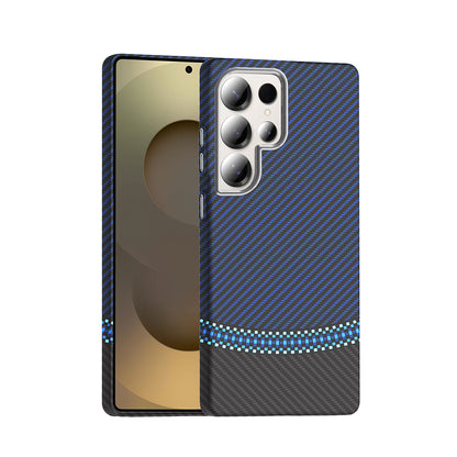 Galaxy S25 Ultra Kılıf M-safe Şarj Özellikli Karbon Fiber Görünümlü Zore Gros Kapak