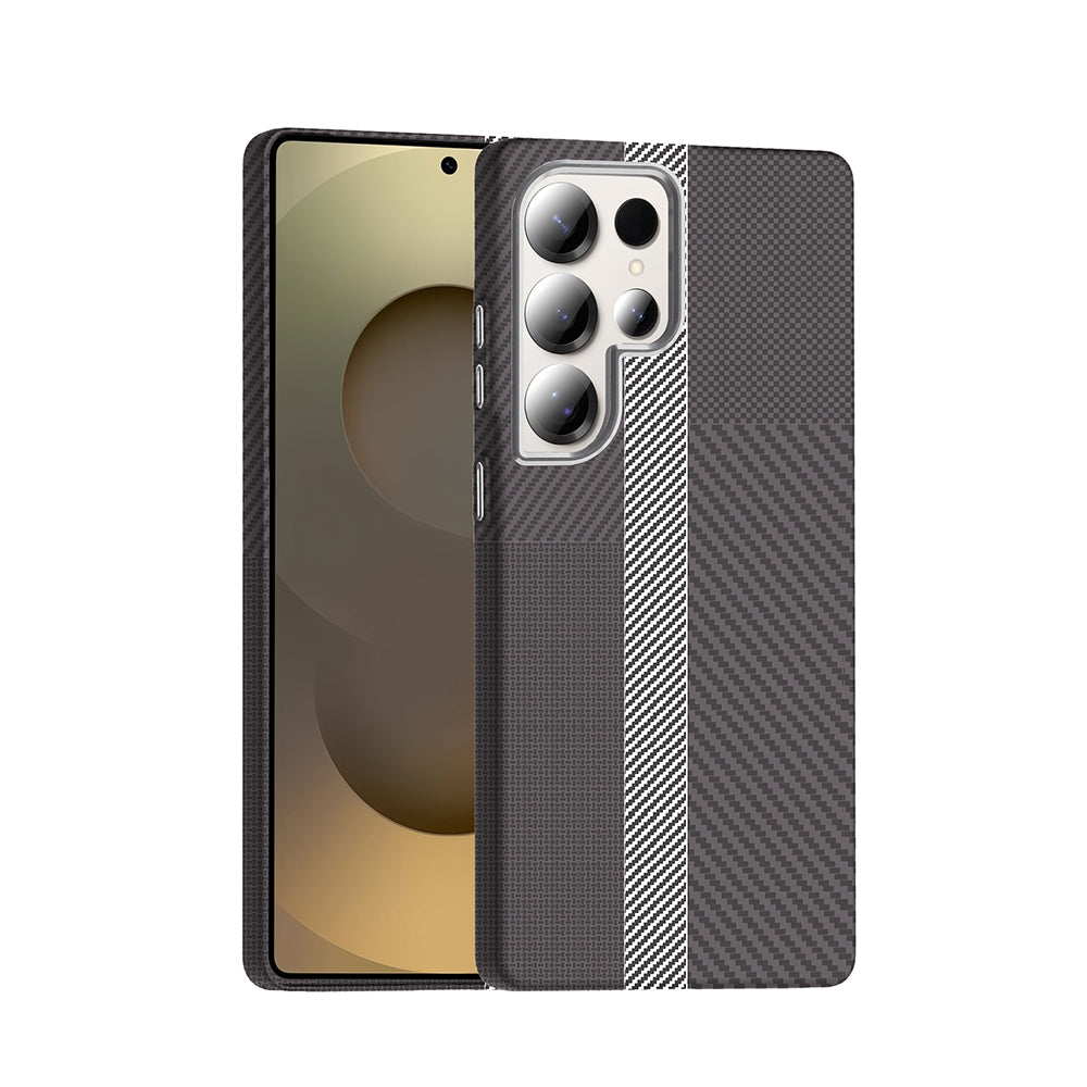 Galaxy S25 Ultra Kılıf M-safe Şarj Özellikli Karbon Fiber Görünümlü Zore Gros Kapak