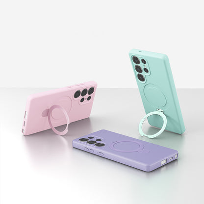 Galaxy S25 Ultra Kılıf M-safe Şarj Özellikli Standlı Zore Samara Kapak