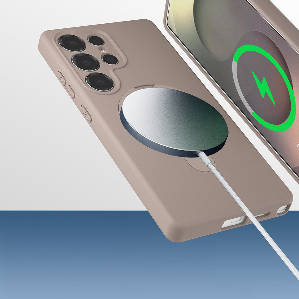 Galaxy S25 Ultra Kılıf M-safe Şarj Özellikli Standlı Zore Samara Kapak