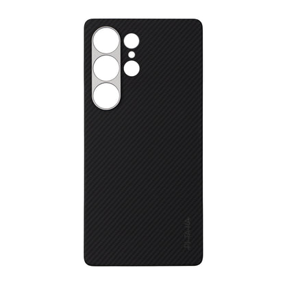 Galaxy S25 Ultra Kılıf M-safe Şarj Özellikli 600D Aramid Fiber Pitaka Ultra-Slim Classic Serisi Black-Grey Twill Kapak