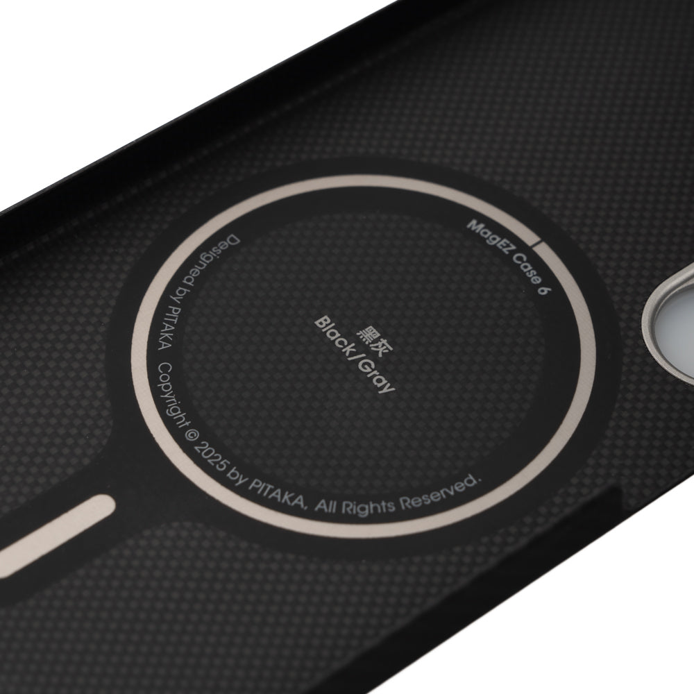 Galaxy S25 Ultra Kılıf M-safe Şarj Özellikli 600D Aramid Fiber Pitaka Ultra-Slim Classic Serisi Black-Grey Twill Kapak