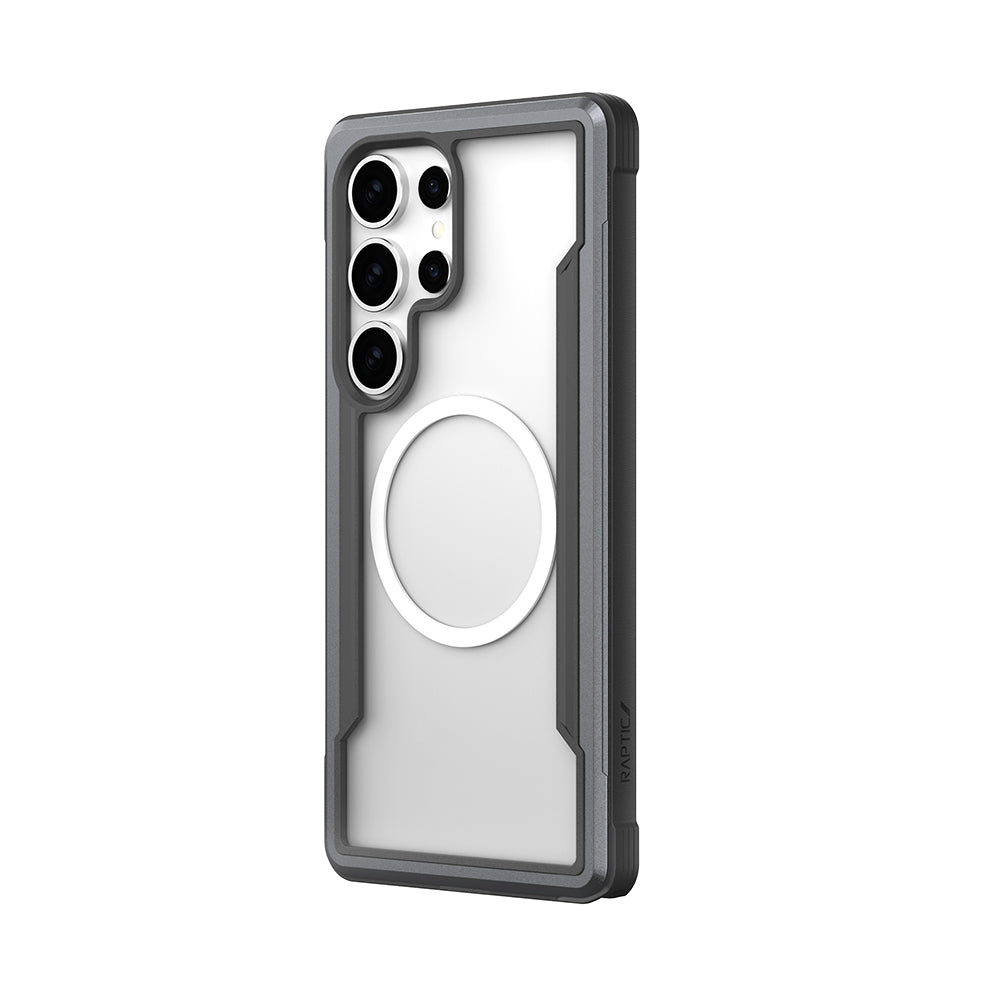 Galaxy S25 Ultra Kılıf M-safe Şarj Özellikli Airbagli Raptic Shield Serisi Şeffaf Arka Yüzey Kapak