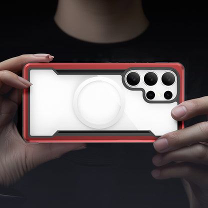 Galaxy S25 Ultra Kılıf M-safe Şarj Özellikli Airbagli Raptic Shield Serisi Şeffaf Arka Yüzey Kapak