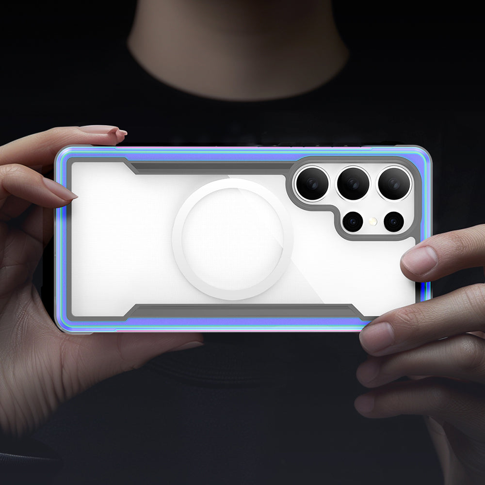 Galaxy S25 Ultra Kılıf M-safe Şarj Özellikli Airbagli Raptic Shield Serisi Şeffaf Arka Yüzey Kapak