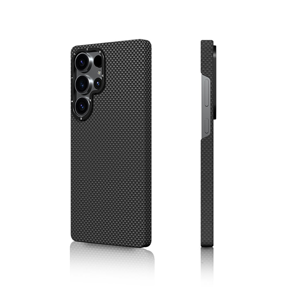 Galaxy S25 Ultra Kılıf M-safe Şarj Özellikli Aramid Fiber Youngkit 1500D Kevlar Extreme Wing Serisi Kapak