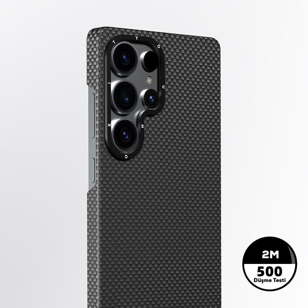 Galaxy S25 Ultra Kılıf M-safe Şarj Özellikli Aramid Fiber Youngkit 1500D Kevlar Extreme Wing Serisi Kapak