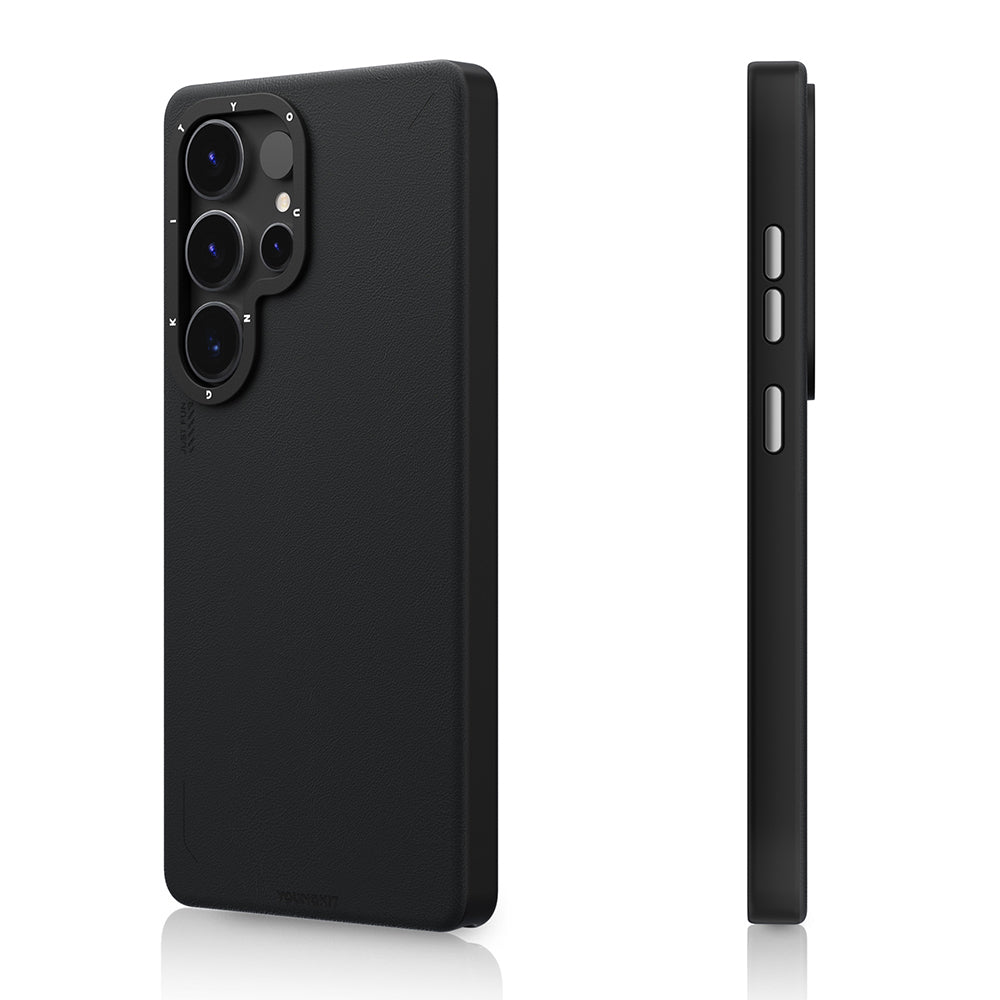 Galaxy S25 Ultra Kılıf M-safe Şarj Özellikli Basit Mat Deri Desenli Youngkit Tech Fashion Serisi Kapak