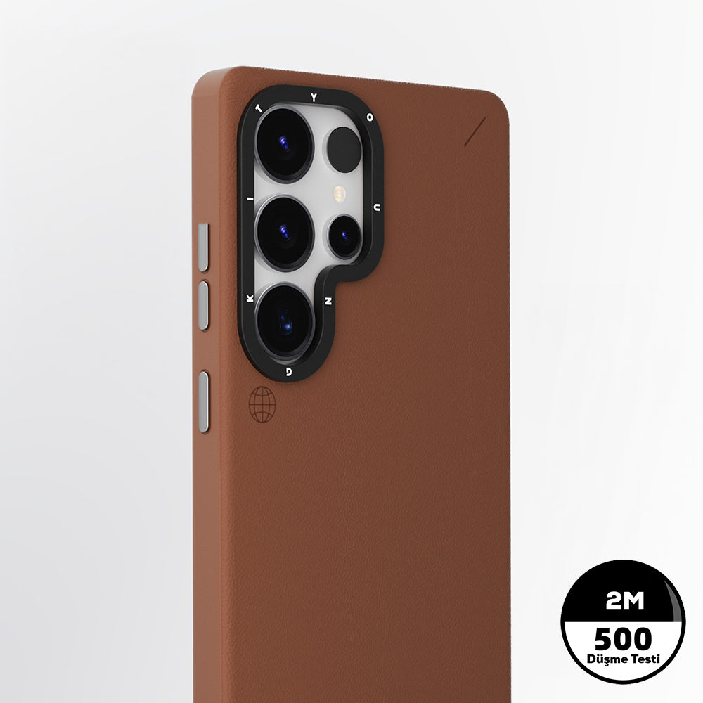 Galaxy S25 Ultra Kılıf M-safe Şarj Özellikli Basit Mat Deri Desenli Youngkit Tech Fashion Serisi Kapak