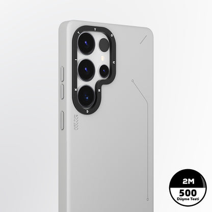 Galaxy S25 Ultra Kılıf M-safe Şarj Özellikli Basit Mat Deri Desenli Youngkit Tech Fashion Serisi Kapak