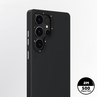 Galaxy S25 Ultra Kılıf M-safe Şarj Özellikli Basit Mat Deri Desenli Youngkit Tech Fashion Serisi Kapak