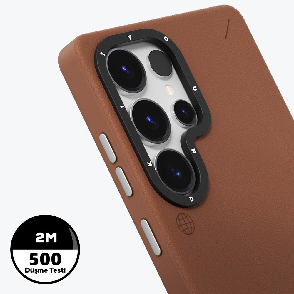 Galaxy S25 Ultra Kılıf M-safe Şarj Özellikli Basit Mat Deri Desenli Youngkit Tech Fashion Serisi Kapak