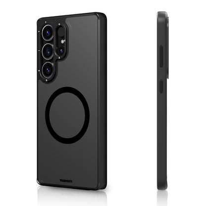 Galaxy S25 Ultra Kılıf M-safe Şarj Özellikli Cam Arka Yüzey TPU Youngkit Gemstone Serisi Kapak