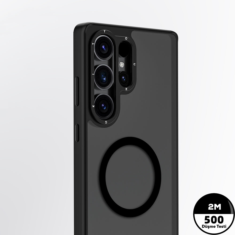 Galaxy S25 Ultra Kılıf M-safe Şarj Özellikli Cam Arka Yüzey TPU Youngkit Gemstone Serisi Kapak