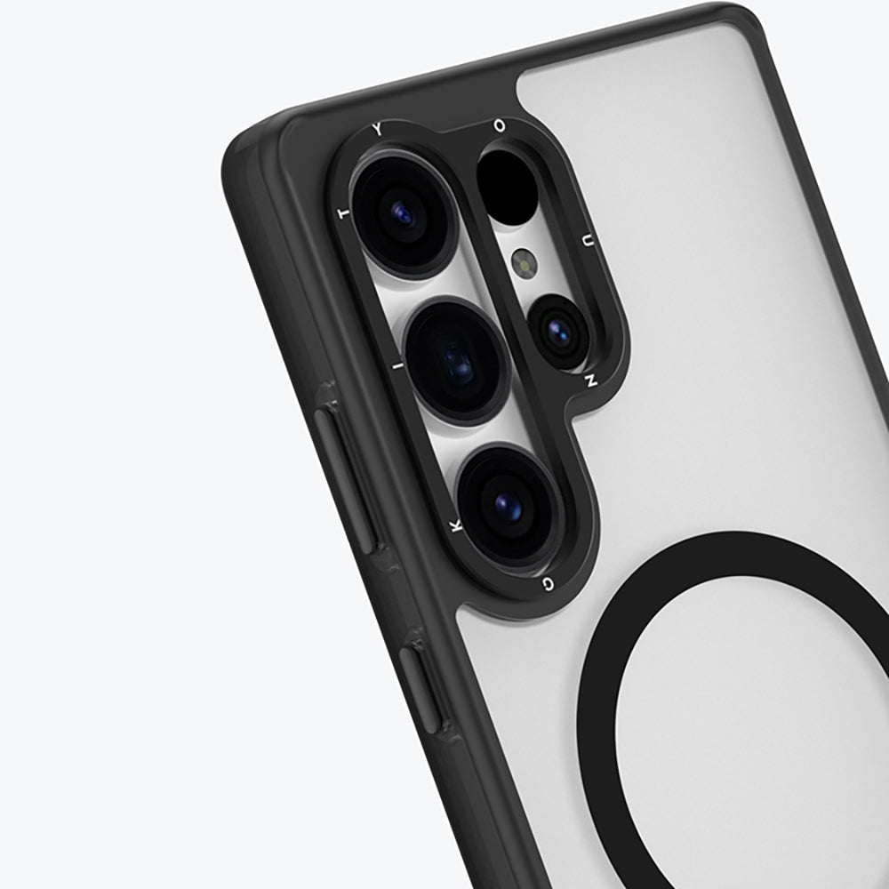 Galaxy S25 Ultra Kılıf M-safe Şarj Özellikli Cam Arka Yüzey TPU Youngkit Gemstone Serisi Kapak