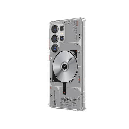 Galaxy S25 Ultra Kılıf M-safe Şarj Özellikli Disk Desenli Airbag Tasarımlı Skinarma Nova Kapak