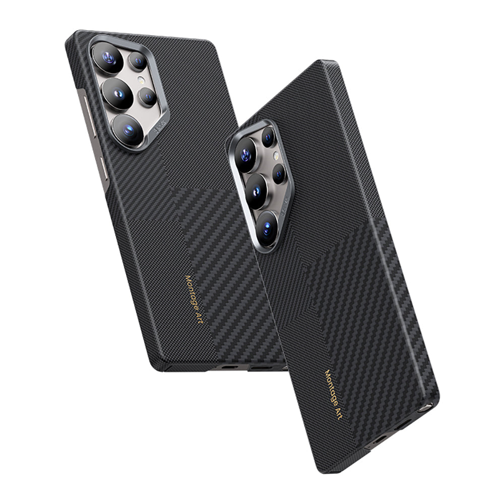 Galaxy S25 Ultra Kılıf M-safe Şarj Özellikli Karbon Fiber Benks Montage ArmorAir Kevlar Kapak