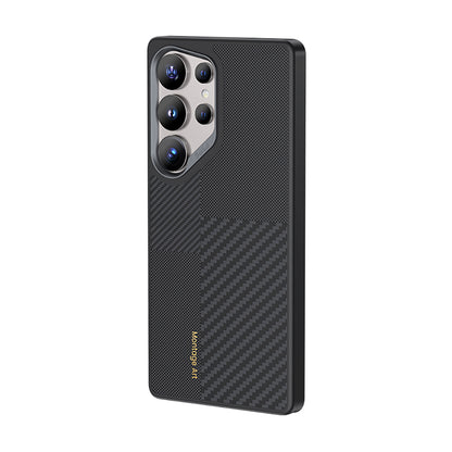 Galaxy S25 Ultra Kılıf M-safe Şarj Özellikli Karbon Fiber Benks Montage Hybrid ArmorPro Kevlar Kapak