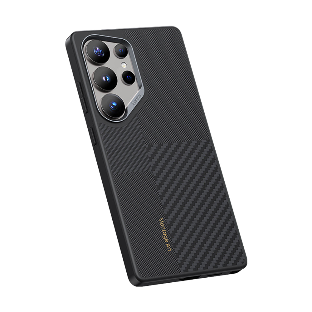 Galaxy S25 Ultra Kılıf M-safe Şarj Özellikli Karbon Fiber Benks Montage Hybrid ArmorPro Kevlar Kapak
