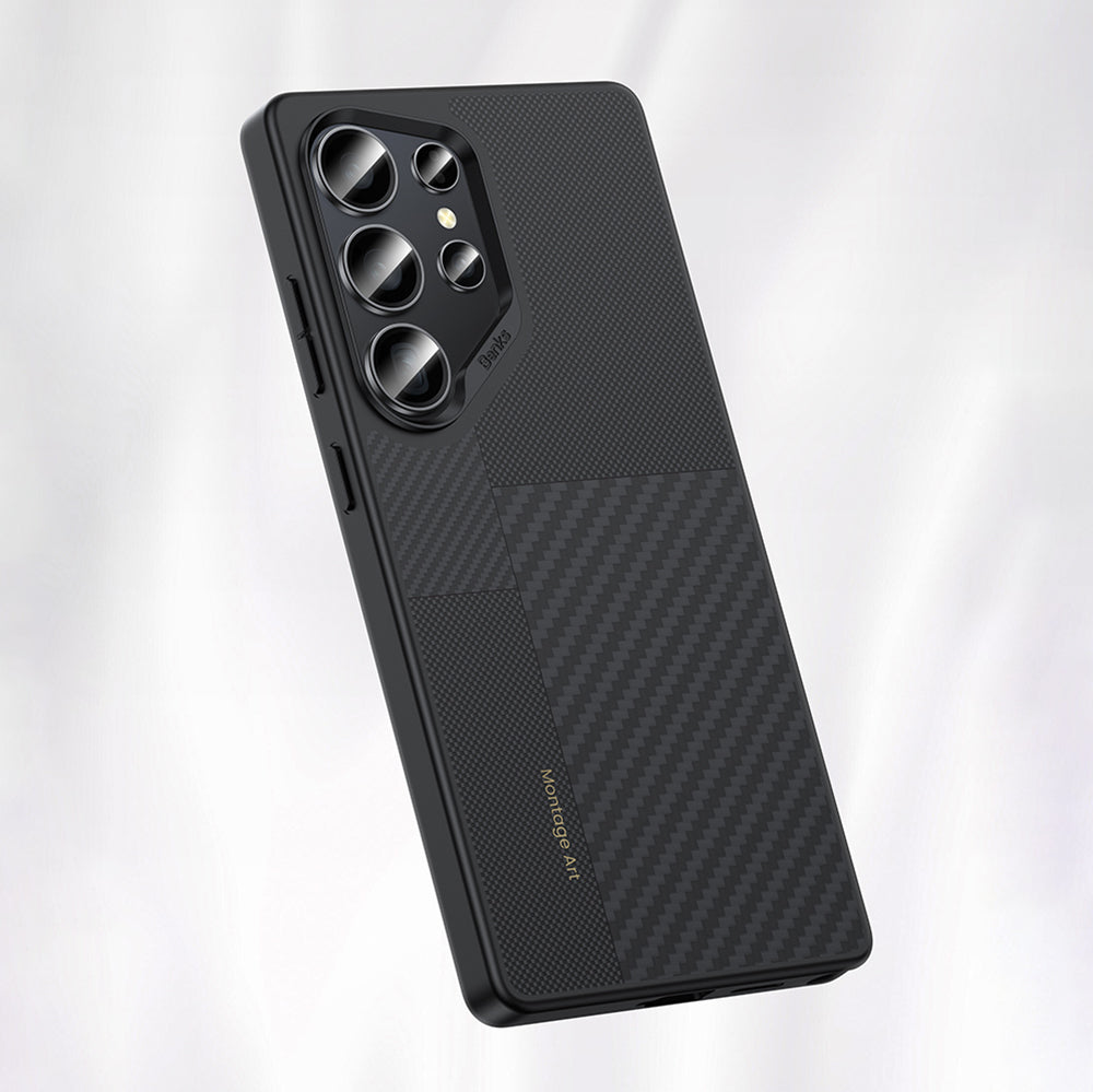 Galaxy S25 Ultra Kılıf M-safe Şarj Özellikli Karbon Fiber Benks Montage Hybrid ArmorPro Kevlar Kapak