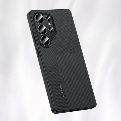 Galaxy S25 Ultra Kılıf M-safe Şarj Özellikli Karbon Fiber Benks Montage Hybrid ArmorPro Kevlar Kapak