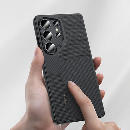 Galaxy S25 Ultra Kılıf M-safe Şarj Özellikli Karbon Fiber Benks Montage Hybrid ArmorPro Kevlar Kapak