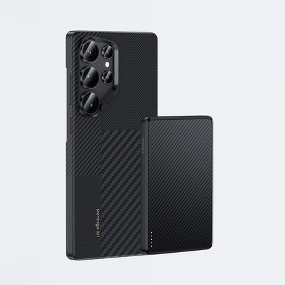 Galaxy S25 Ultra Kılıf M-safe Şarj Özellikli Karbon Fiber Benks Montage Hybrid ArmorPro Kevlar Kapak