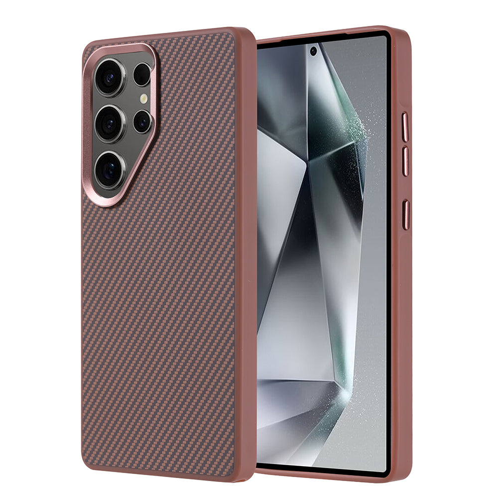 Galaxy S25 Ultra Kılıf M-safe Şarj Özellikli Karbon Fiber Görünümlü Zore Troy Kapak