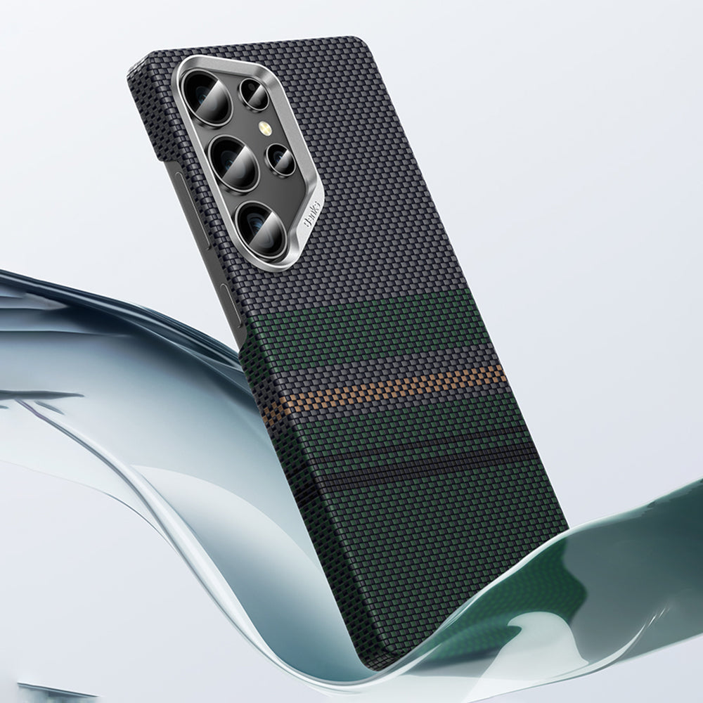 Galaxy S25 Ultra Kılıf M-safe Şarj Özellikli Karbon Fiber Tasarımlı Benks Aurora ArmorAir Kevlar Kapak