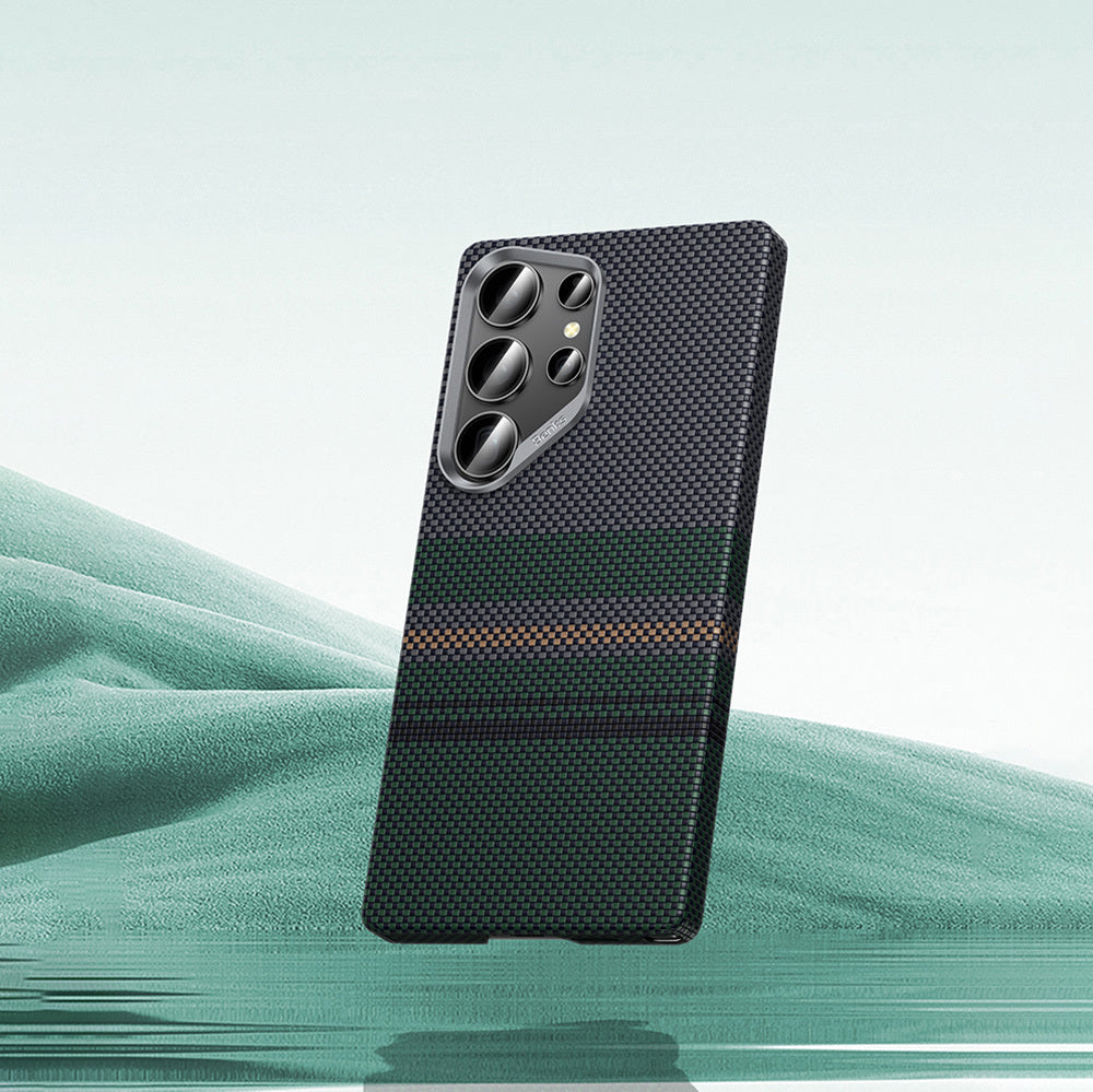 Galaxy S25 Ultra Kılıf M-safe Şarj Özellikli Karbon Fiber Tasarımlı Benks Aurora ArmorAir Kevlar Kapak