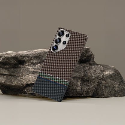 Galaxy S25 Ultra Kılıf M-safe Şarj Özellikli Karbon Fiber Tasarımlı Benks Prestige ArmorAir Kevlar Kapak