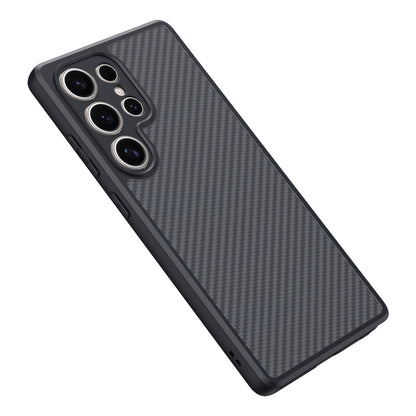 Galaxy S25 Ultra Kılıf M-safe Şarj Özellikli Karbon Fiber Tasarımlı Zore Elnino Kapak