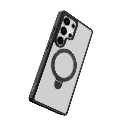 Galaxy S25 Ultra Kılıf M-safe Şarj Özellikli Raptic Air Stand Serisi Buzlu Transparan Tasarımlı Standlı Kapak