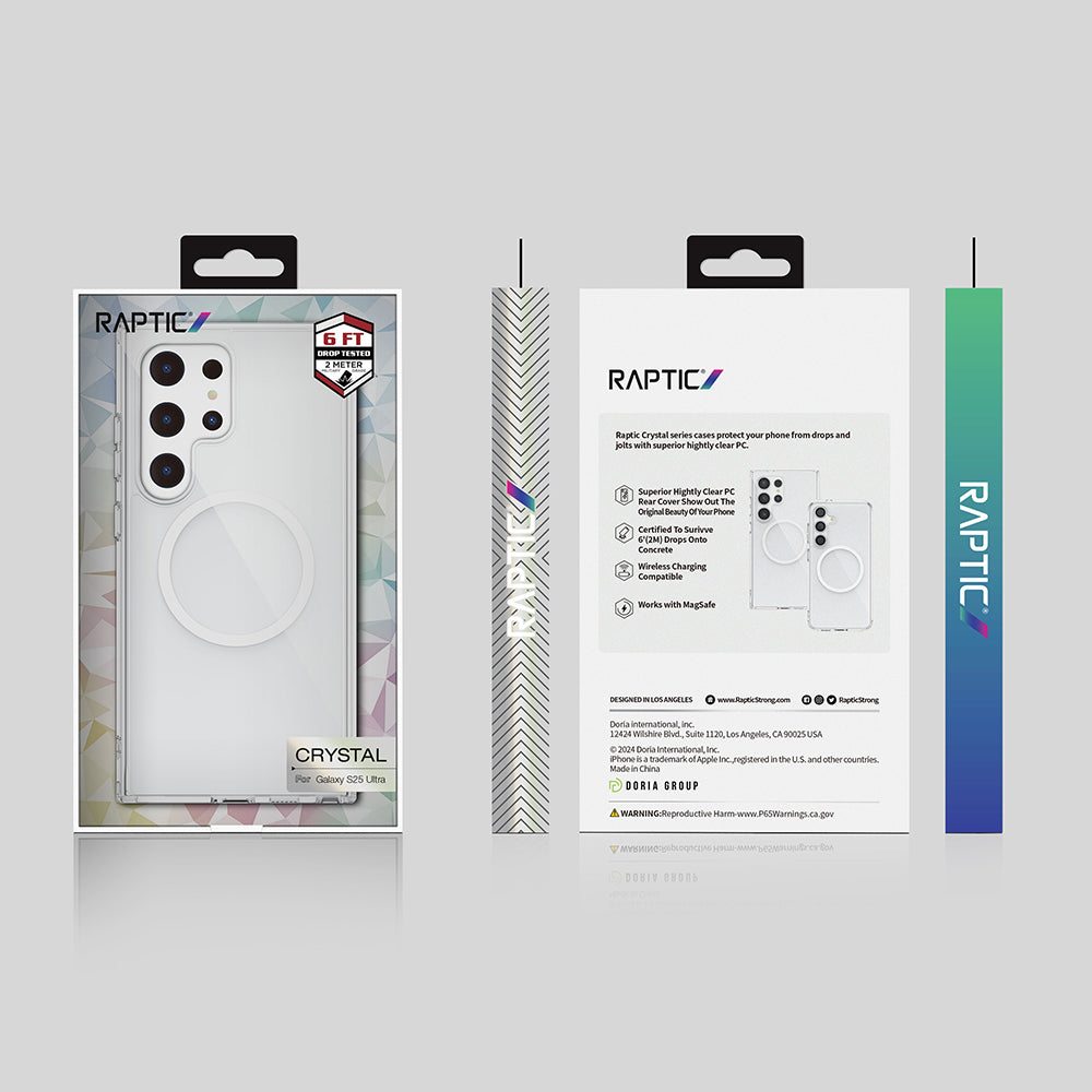 Galaxy S25 Ultra Kılıf M-safe Şarj Özellikli Raptic Crystal M-safe Serisi Şeffaf Kapak