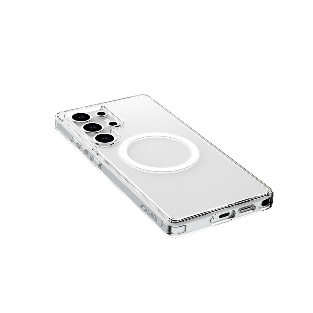 Galaxy S25 Ultra Kılıf M-safe Şarj Özellikli Raptic Crystal M-safe Serisi Şeffaf Kapak