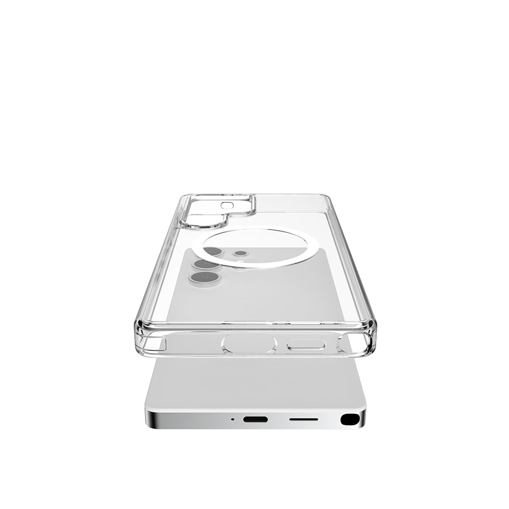 Galaxy S25 Ultra Kılıf M-safe Şarj Özellikli Raptic Crystal M-safe Serisi Şeffaf Kapak