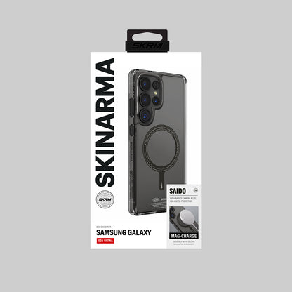 Galaxy S25 Ultra Kılıf M-safe Şarj Özellikli Şeffaf Airbag Tasarımlı Skinarma Saido Kapak