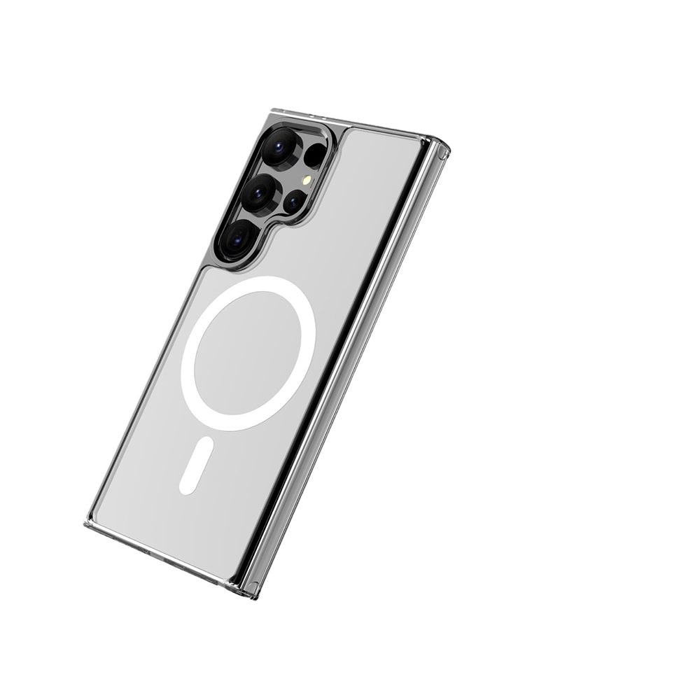 Galaxy S25 Ultra Kılıf M-safe Şarj Özellikli Şeffaf Sert PC Zore Embos Kapak