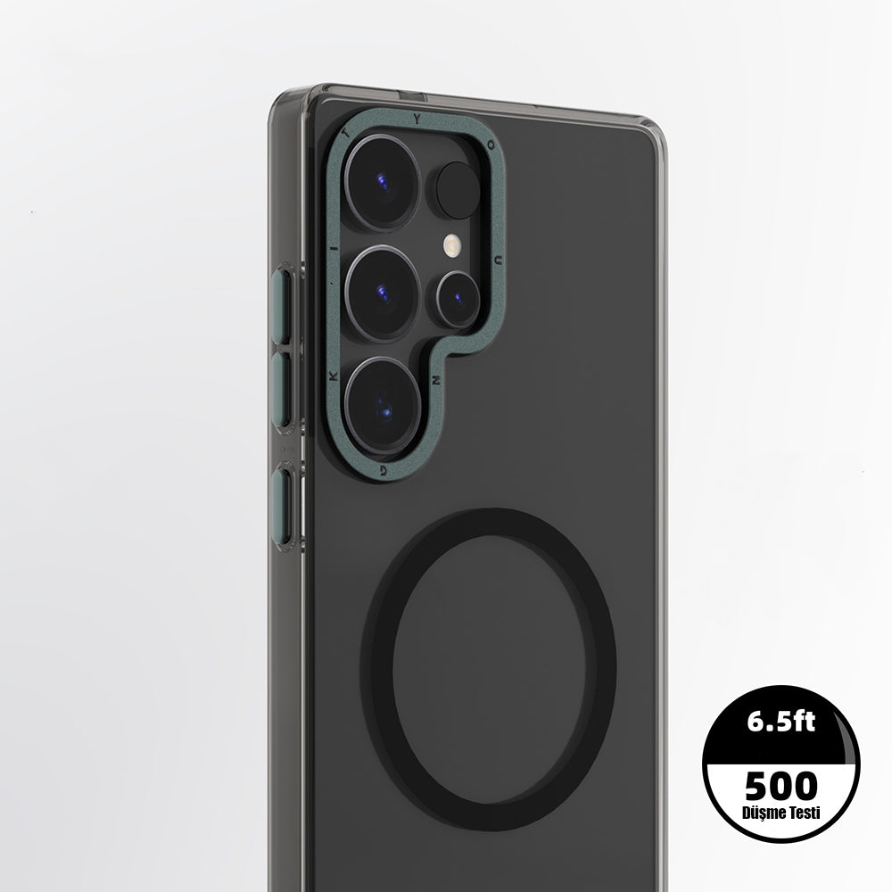 Galaxy S25 Ultra Kılıf M-safe Şarj Özellikli Şeffaf Youngkit Crystal Shield Serisi Kapak