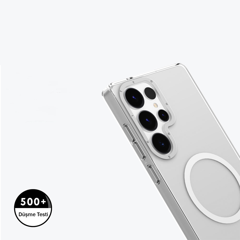 Galaxy S25 Ultra Kılıf M-safe Şarj Özellikli Şeffaf Youngkit Crystal Shield Serisi Kapak