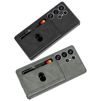 Galaxy S25 Ultra Kılıf M-safe Şarj Özellikli Suni Deri Tasarımlı Zore Kıpta Ayrılabilen Kartlıklı Kapak