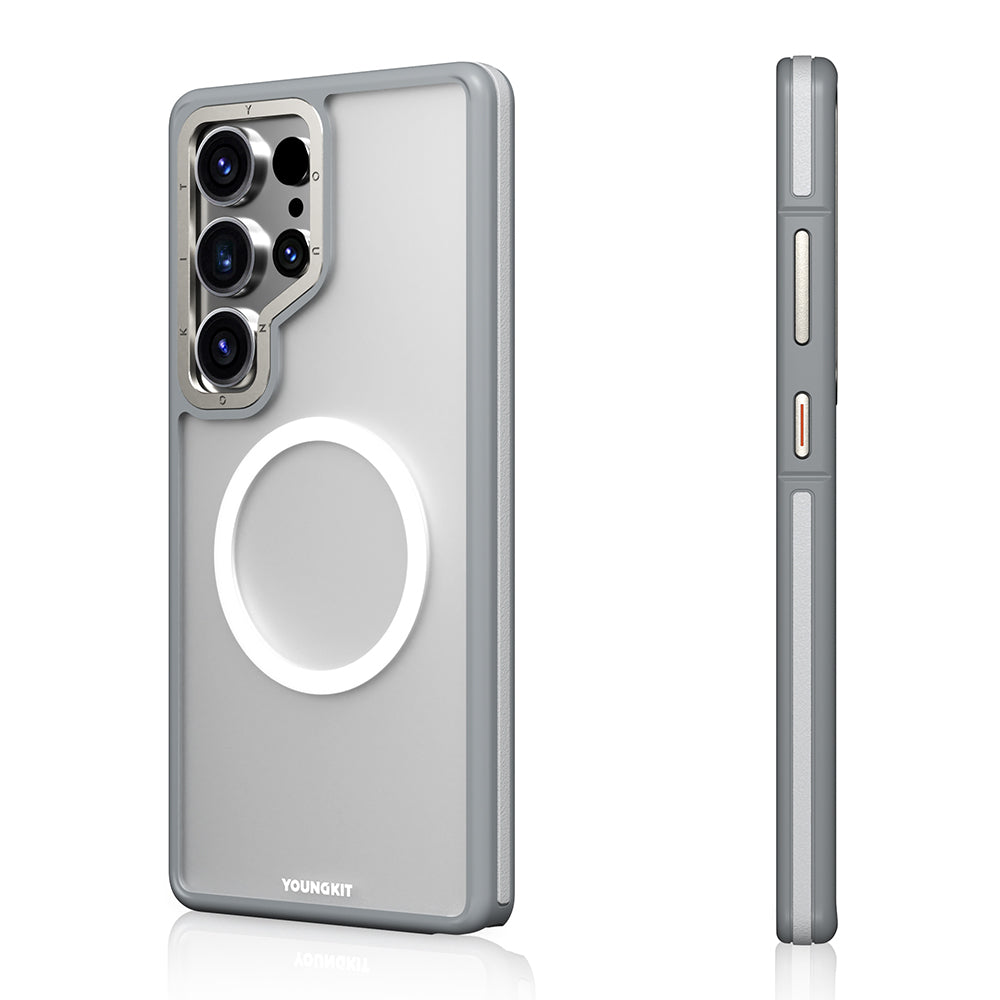 Galaxy S25 Ultra Kılıf M-safe Şarj Özellikli Youngkit Rock Sand Serisi Kapak